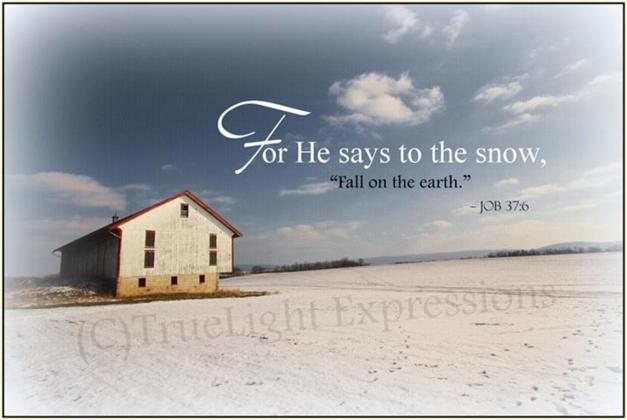 He says to the snow 